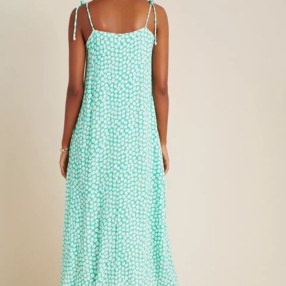 Faithfull the Brand Size 8 Anthropologie Exclusive Green‎ Cora Floral Midi Dress - Picture 3 of 9